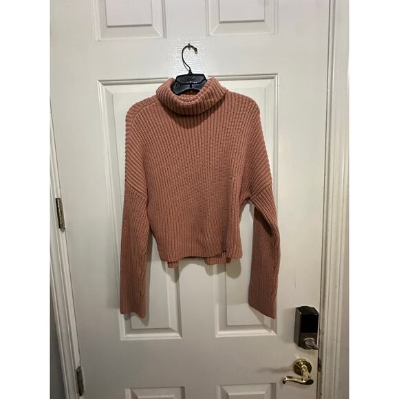 Abercrombie & Fitch Avery Camel Brown Tan Turtleneck Cropped Sweater Size XS - Picture 3 of 7